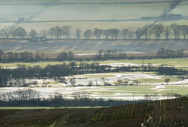 "Flooded farmland where a river has burst it's banks, Ross-shire, Scotland."